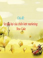 Tiểu luận  - quản trị marketing - đề tài - Sự thất bại của chiến lược marketing:  New Coke