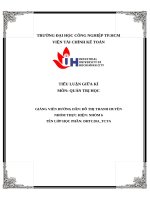 IUH - TIỂU LUẬN GIỮA KÌ QUẢN TRỊ HỌC - Trình bày thực trạng sự ảnh hưởng của 02 yếu tố thuộc môi trường vi mô (khách hàng, nhà cung cấp) đến hoạt động kinh doanh của doanh nghiệp (nêu tên doanh nghiệp cụ thể). Từ đó đề xuất giải pháp giúp doanh nghiệp có 