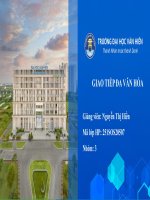 VHU - Bài thuyết trình - Giao tiếp đa văn hóa