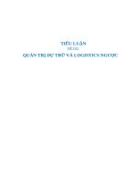 TIỂU LUẬN - quản trị chuỗi cung ứng - ĐỀ TÀI - QUẢN TRỊ DỰ TRỮ VÀ LOGISTICS NGƯỢC
