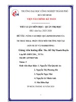 IUH - Tiểu luận Quản trị học - Nâng cao hiệu quả kinh doanh của TH THUE MILK: Phân tích môi trường nội tại