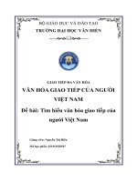 VHU - Văn hóa giao tiếp của người Việt Nam - Tìm hiểu văn hóa giao tiếp của người Việt Nam
