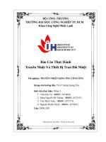 IUH - Báo Cáo Thực Hành Truyền Nhiệt Và Thiết Bị Trao Đổi Nhiệt - Thí nghiệm: TRUYỀN NHIỆT DẠNG ỐNG LỒNG ỐNG