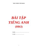THCS TRẦN VĂN ĐANG - BÀI TẬP TIẾNG ANH (HKI)