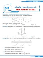 [Toán 12] bộ 10 Đề Ôn tập giữa học kì 1   Đề số 2 1