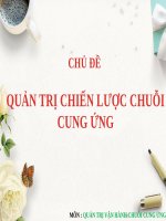 Tiểu luận - QUẢN TRỊ VẬN HÀNH CHUỖI CUNG ỨNG - đề tài - QUẢN TRỊ CHIẾN LƯỢC CHUỖI CUNG ỨNG