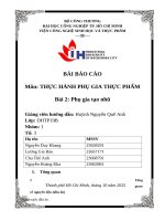 IUH - THỰC HÀNH PHỤ GIA THỰC PHẨM - Bài 2 Phụ gia tạo nhũ