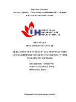 IUH - BÀI GIỮA KỲ MARKETING QUỐC TẾ - PHÂN TÍCH VÀ ĐỀ XUẤT GIẢI PHÁP HOÀN THIỆN CHÍNH SÁCH MARKETING QUỐC TẾ CHO CÔNG TY TNHH PHẦN MỀM FPT SOFTWARE
