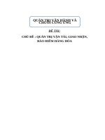 Tiểu luận - QUẢN TRỊ VẬN HÀNH CHUỖI CUNG ỨNG - đề tài - QUẢN TRỊ VẬN TẢI, GIAO NHẬN BẢO HIỂM HÀNG HÓA 