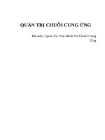 Tiểu luận - QUẢN TRỊ VẬN HÀNH CHUỖI CUNG ỨNG - đề tài - QUẢN TRỊ CHIẾN LƯỢC CHUỖI CUNG ỨNG