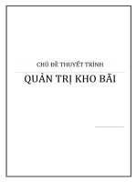 TIỂU LUẬN - quản trị chuỗi cung ứng - ĐỀ TÀI -  QUẢN TRỊ KHO BÃI VÀ ĐÓNG GÓI HÀNG HÓA
