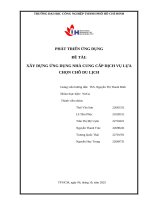 IUH - PHÁT TRIỂN ỨNG DỤNG - XÂY DỰNG ỨNG DỤNG NHÀ CUNG CẤP DỊCH VỤ LỰA CHỌN CHỖ DU LỊCH