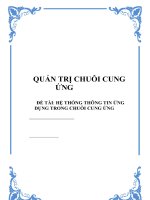 Tiểu luận - QUẢN TRỊ CHUỖI CUNG ỨNG - đề tài - HỆ THỐNG THÔNG TIN ỨNG DỤNG TRONG CHUỖI CUNG ỨNG