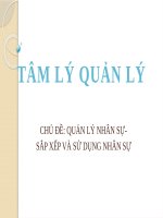Tiểu luận - tâm lý quản lý - đề tài - QUẢN LÝ NHÂN SỰ- SẮP XẾP VÀ SỬ DỤNG NHÂN SỰ