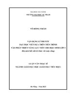 Vận dụng lí thuyết dạy viết dựa trên tiến trình vào phát triển năng lực viết cho học sinh lớp 3