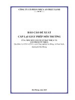 Báo cáo Đề xuất cấp giấy phép môi trường của cơ sở nhà máy sản xuất hạt nhựa và sản phẩm từ nhựa