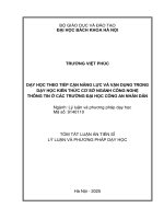 Tóm tắt luận Án dạy học theo tiếp cận năng lực và vận dụng trong dạy học kiến thức cơ sở ngành công nghệ thông tin Ở các trường Đại học công an nhân dân