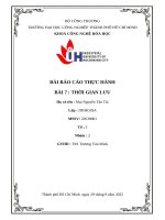IUH - BÀI BÁO CÁO THỰC HÀNH - BÀI 7 : THỜI GIAN LƯU