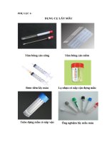 Phụ lục 1  dụng cụ lấy mẫu, Đựng mẫu