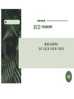 BÀI GIẢNG - DU LỊCH SINH THÁI ( combo full slides 5 chương )