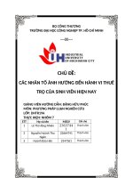 IUH - CÁC NHÂN TỐ ẢNH HƯỞNG ĐẾN HÀNH VI THUÊ TRỌ CỦA SINH VIÊN HIỆN NAY