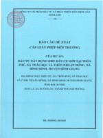 Báo cáo Đề xuất cấp gpmt của dự Án Đầu tư xây dựng khu dân cư mới, xã Đường an, thành phố hải phòng