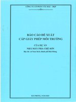 Báo cáo Đề xuất cấp giấy phép môi trường của dự Án nhà máy pha chế sơn của công ty cổ phần tây bắc