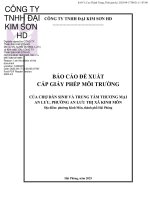 Báo cáo Đề xuất cấp giấy phép môi trường của chợ dân sinh và trung tâm thương mại an lưu