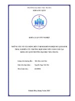 Những yếu tổ tác Động Đến Ý Định khởi nghiệp du lịch sinh thái nghiên cứu trường hợp sinh viên năm cuối tại khoa du lịch trường Đại học nha trang