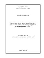 Khai thác nhạc thiếu nhi Để tổ chức hoạt Động mở Đầu trong dạy học môn tự nhiên và xã hội lớp 3
