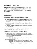 Triết học - VẬN DỤNG MỐI QUAN HỆ BIỆN CHỨNG GIỮA VẬT CHẤT VÀ Ý THỨC ĐỂ PHÂN TÍCH TÁC ĐỘNG CỦA HỘI NHẬP QUỐC TẾ ĐẾN GIÁO DỤC – ĐÀO TẠO Ở VIỆT NAM