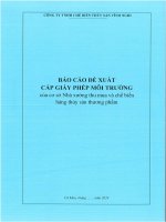 Báo cáo Đề xuất cấp giấy phép môi trường của nhà xưởng thu mua và chế biến hàng thủy sản thương phẩm thuộc công ty tnhh chế biến thủy sản vĩnh nghi