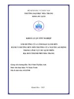 Ảnh hưởng của lãnh Đạo xanh Đến hành vi hướng Đến môi trường của người lao Động trong lĩnh vực du lịch trên Địa bàn thành phố nha trang