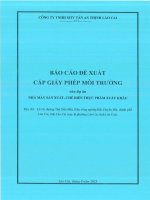 Báo cáo Đề xuất cấp giấy phép môi trường dự Án nhà máy sản xuất, chế biến thực phẩm xuất khẩu