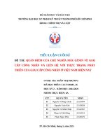 Đề tài quan Điểm của chủ nghĩa mác lênin về giai cấp công nhân và liên hệ với thực trạng phát triển của giai cấp công nhân Ở việt nam hiện nay