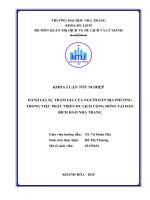 Đánh giá sự tham gia của người dânđịaphươngtrong việc phát triển du lịch cộngđồngtạiđảobích Đầm nha trang