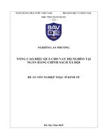 Đề Án tốt nghiệp nâng cao hiệu quả cho vay hộ nghèo tại ngân hàng chính sách xã hội