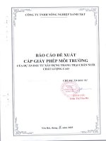 Báo cáo Đề xuất cấp giấy phép môi trường của dự Án Đầu tư xây dựng trang trại chăn nuôi chất lượng cao tại xã yên hợp