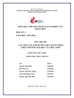 IUH - Các yếu tố ảnh hưởng đến quyết định chọn trường đại học của Học sinh