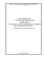 Báo cáo Đề xuất cấp giấy phép môi trường của dự Án xây dựng cụm công trình dịch vụ, thương mại tại khu Đồi Đá bắc hà