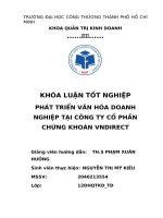Phát triển văn hóa doanh nghiệp tại công ty cổ phần chứng khoán vndirect