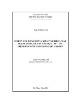 Nghiên cứu tổng hợp và biến tính phức chất nickel imidazole Để Ứng dụng xúc tác Điện phân nước giải phóng khí oxygen