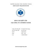 Báo cáo kiến tập tại công ty cổ phần tanos