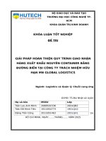 Giải pháp hoàn thiện quy trình giao nhận hàng xuất khẩu nguyên container bằng Đường biển tại công ty trách nhiệm hữu hạn mn global logistics