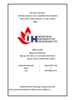 IUH - TIỂU LUẬN HÓA SINH HỌC - ỨNG DỤNG CỦA ENZYME PROTEASE TRONG CÔNG NGHIỆP THỰC PHẨM