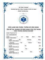 Đề tài doanh số bán hàng của các nhân viên trong doanh nghiệp