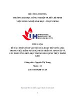 IUH - TIỂU LUẬN PHÂN TÍCH VAI TRÒ CỦA HOẠT ĐỘ NƯỚC (AW) TRONG VIỆC KIỂM SOÁT SỰ PHÁT TRIỂN VI SINH VẬT VÀ CÁC PHẢN ỨNG HOÁ HỌC TRONG BẢO QUẢN THỰC PHẨM KHÔ