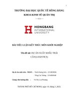Đề tài dự Án xuất khẩu trái cây(logistics)