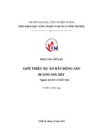 IUH - BÁO CÁO GIỮA KÌ QUẢN LÝ ĐẤT ĐAI - GIỚI THIỆU DỰ ÁN BẤT ĐỘNG SẢN BCONS SOLARY