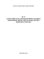 Đề án giảm thời gian chờ khám bệnh tại khoa khám bệnh - bệnh viện đa khoa khu vực Minh hóa năm 2025